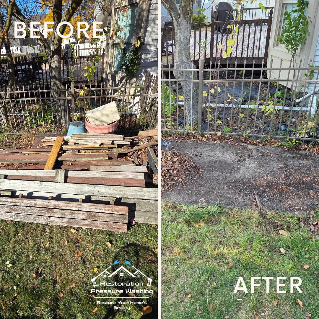 Pressure washing transformation before and after